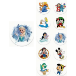 Disney Cartoon Stickers - Assorted - Roll of 50's